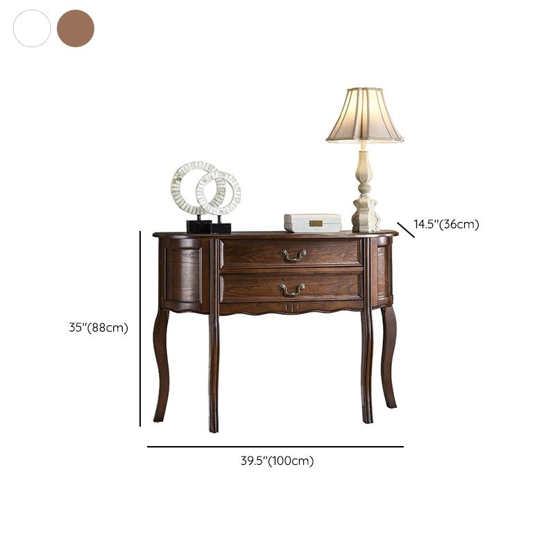 Victoria Wood Console Table Half Moon Console Sofa Table for Hall