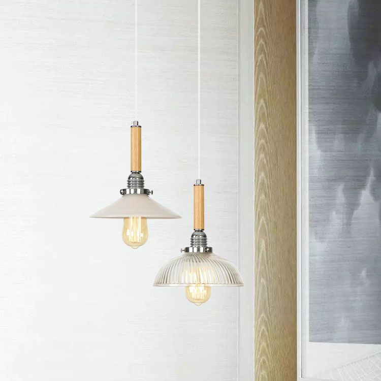 Globe/Cone/Small Bell Pendant Lighting Vintage Clear Glass 1 Licht Roségoud/Chrome hangende lamp met verstelbaar koord