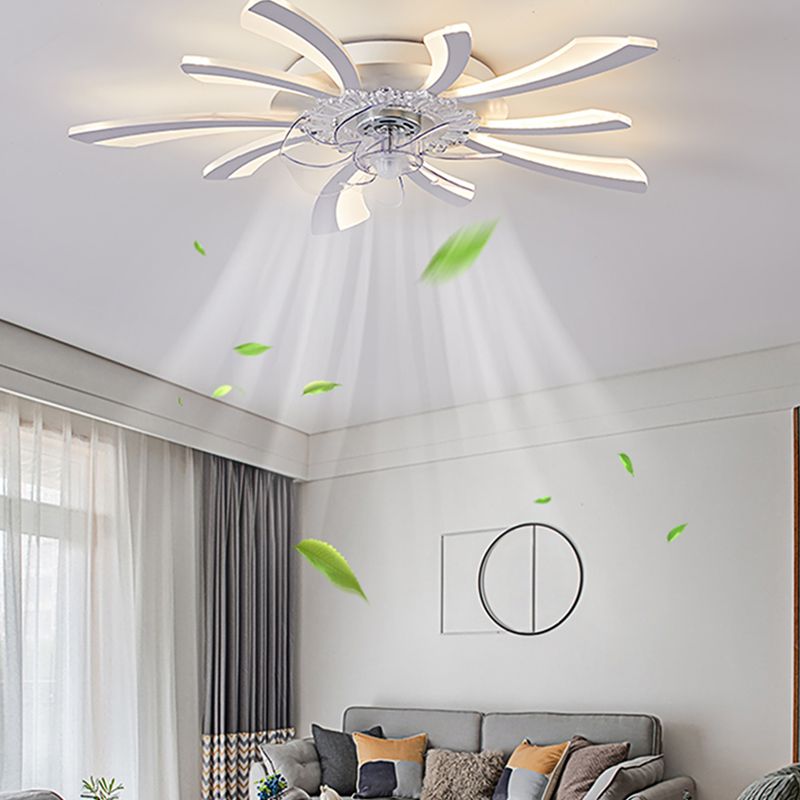 Luce a ventola del soffitto in metallo nordico illuminazione a filo a filo multipla con lama della ventola di plastica