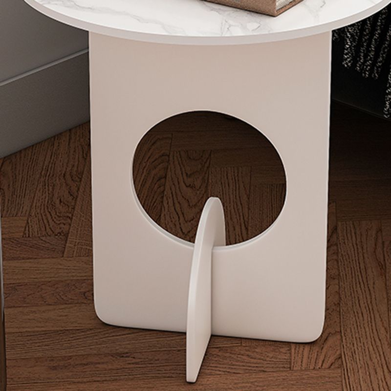 Mid-Century Round Side End Table Metal Abstract End Table for Living Room