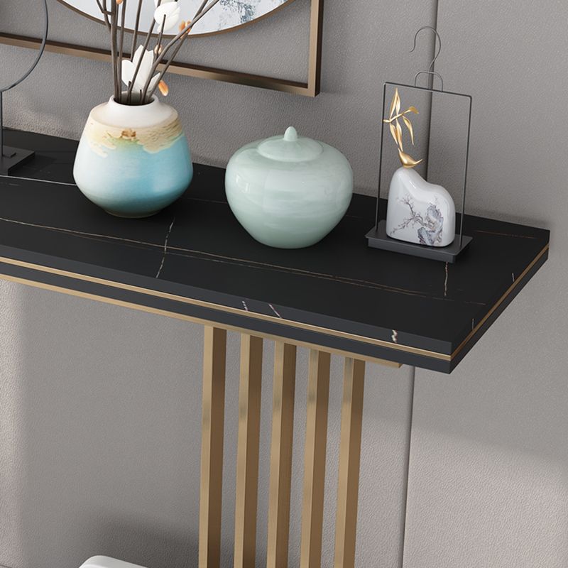 Glam Marble Rectangle Console Table 1-shelf 31.5" Tall Accent Table