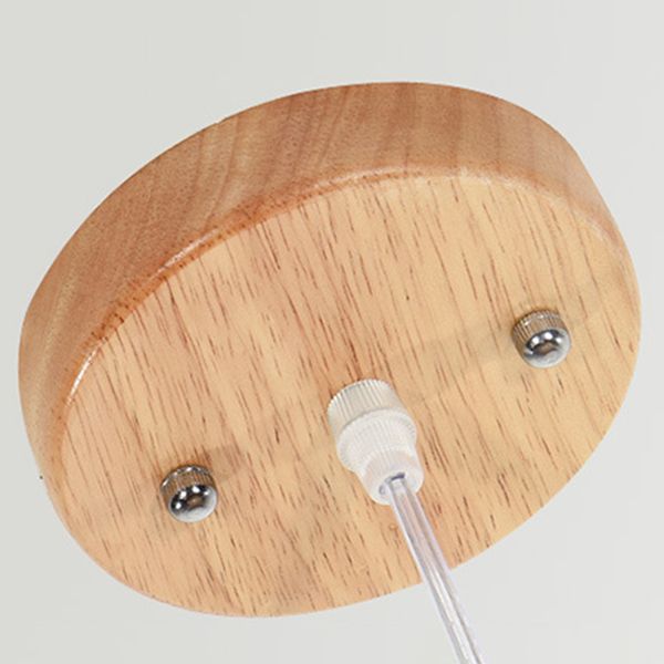 Holz geometrische Form Deckenleuchte chinesischer Stil Single -Anhänger für Esszimmer