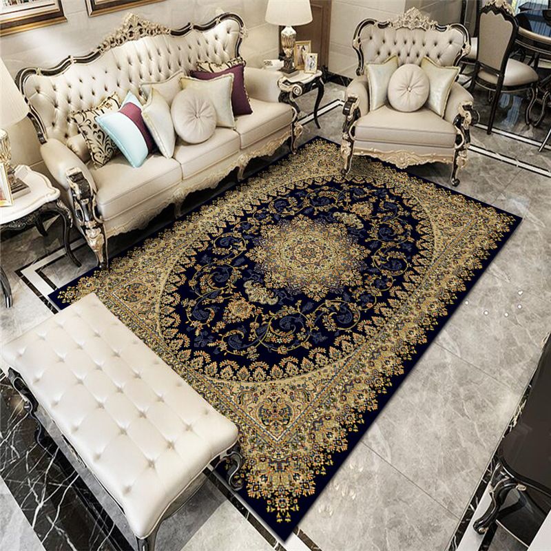 Traditional Multicolored Area Rug Floral Print Carpet Stain Resistant Area Carpet for Living Room