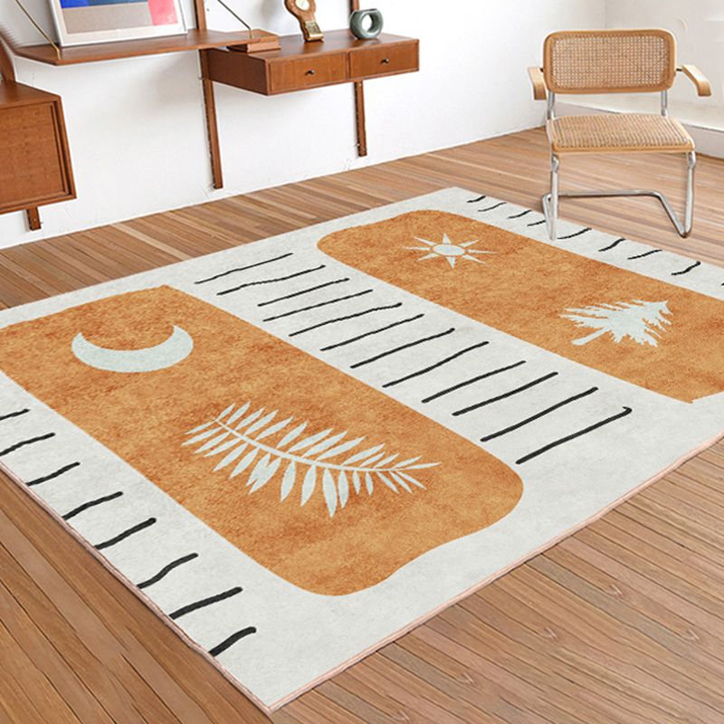 Oranje streep patroon tapijt modern polyester gebied tapijt anti-slip gemakkelijke tapijt tapijt voor woningdecoratie