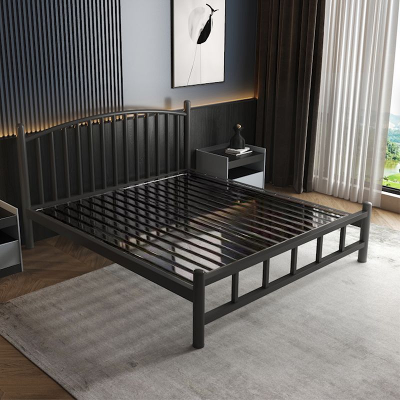 Luxurious Metal Platform Bed Frame Tall Slat Bed with Headboard