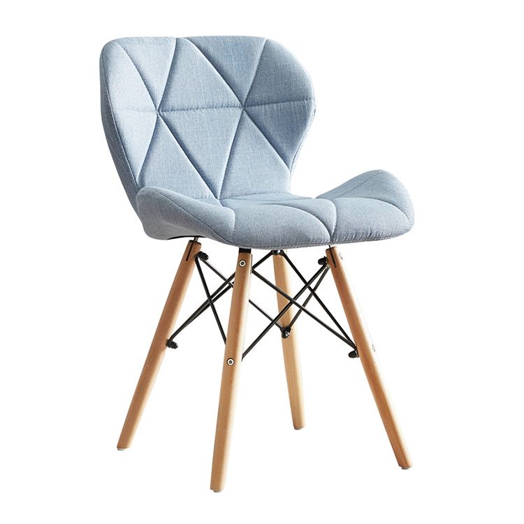 Modern Indoor-Outdoor Wood Chair Dining Room Armless Wingback Side Chair