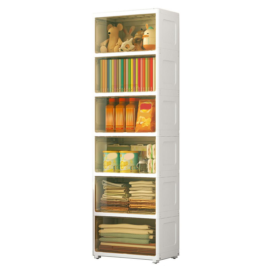 Contemporary Wardrobe Armoire with Legs Plastic Non-Hanging Armoire