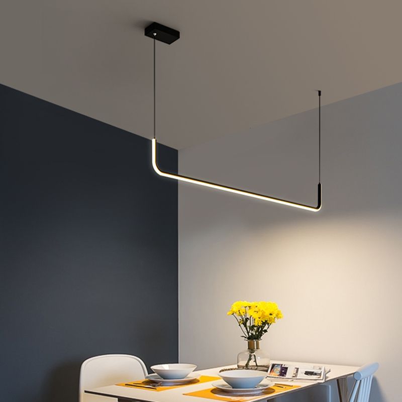 Linear Shape Pendant Lights Contemporary Style Metal Pendant Lighting Fixtures