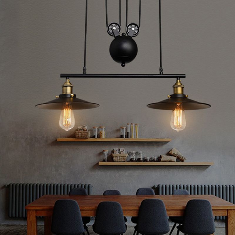 Pulley Metal Island Pendant Chandelier Industrial Dining Room Island Light Fixtures