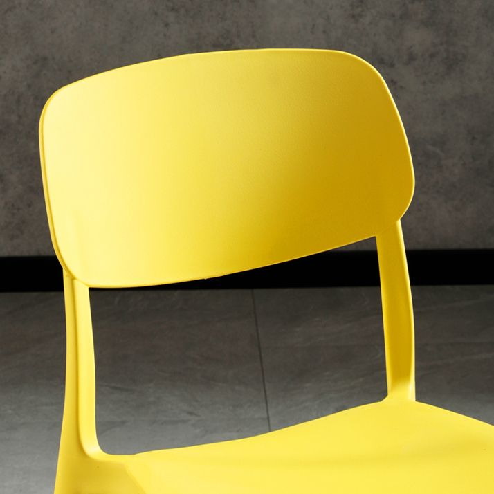 Sillas modernas de comedor y acento Silla sin brazos con respaldo abierto de plástico para interiores y exteriores