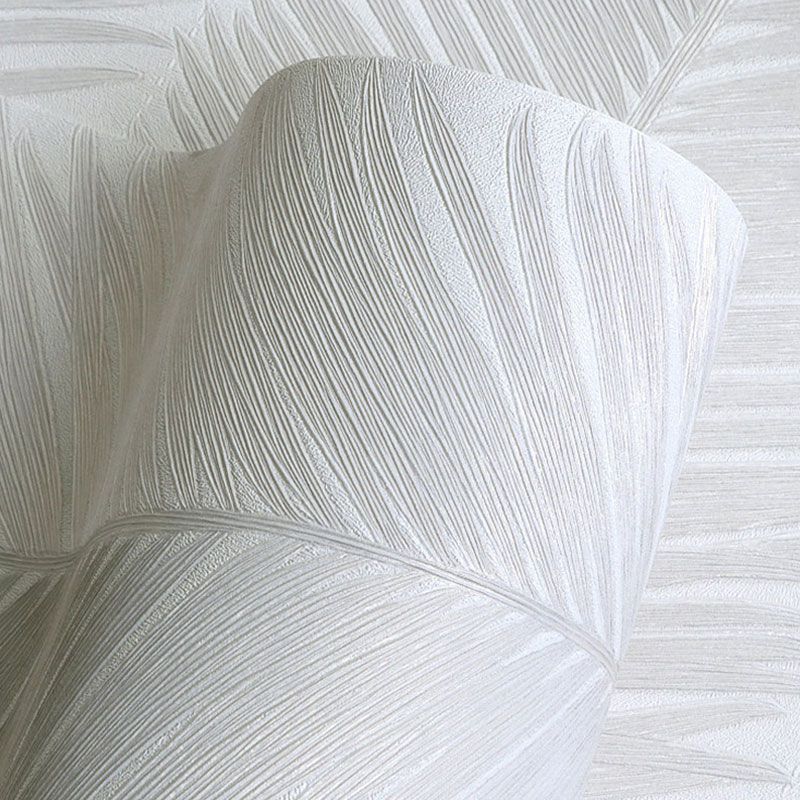 Soft Color Minimalist Wall Art 20.5" by 33' Leaf Texture Wallpaper Roll for Accent Wall