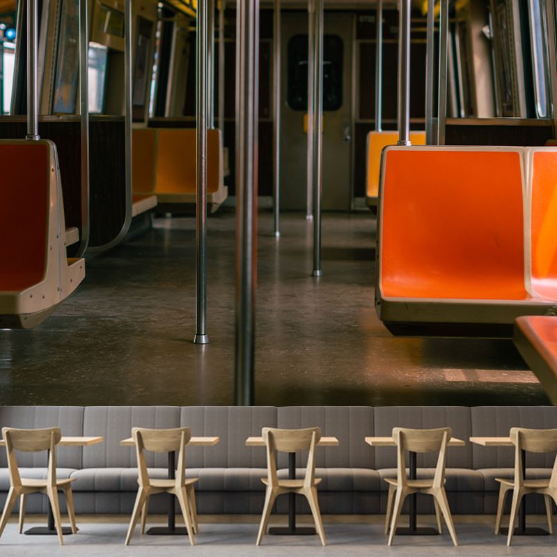 City Transportation Mural Wallpaper Personalized Size Wall Covering for Office Room