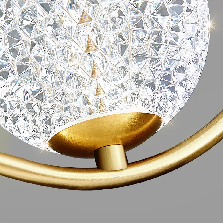 Pendre en forme de laiton Round Light Minimaliste LED Metal Suspension Light