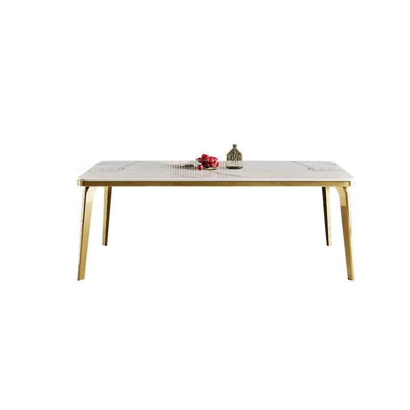 4 Legs Dining Table Luxury Rectangle Marble Home Dinette Table