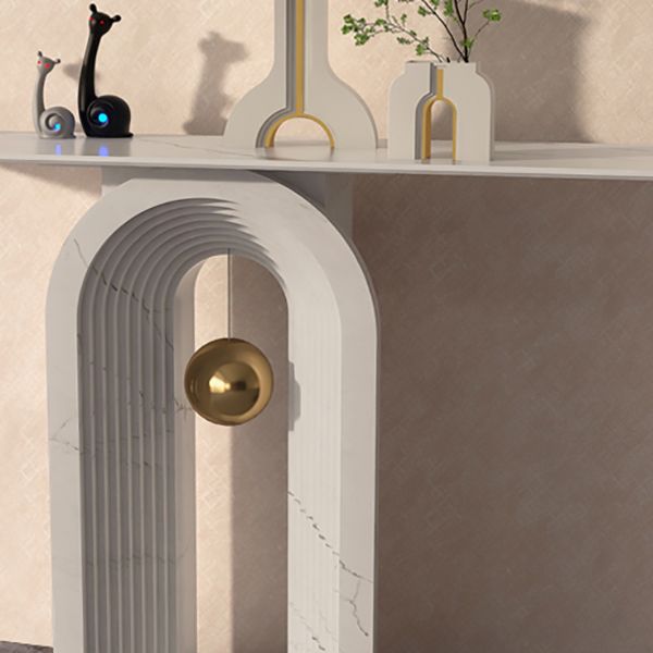 Contemporary White Console Table Rectangle Console Sofa Table for Hall