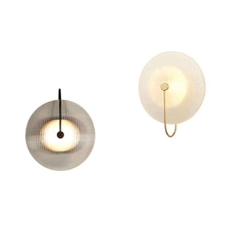 Hedendaagse 1-licht wandkandelcirkelcirkel Glazen wand gemonteerd licht voor woonkamer