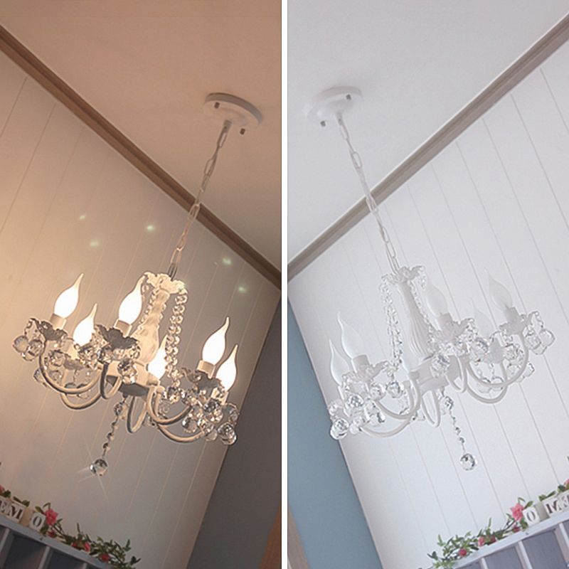 Lumières de lustre unique traditionnelles Crystal à 6 luminaires de pendentif lumineux