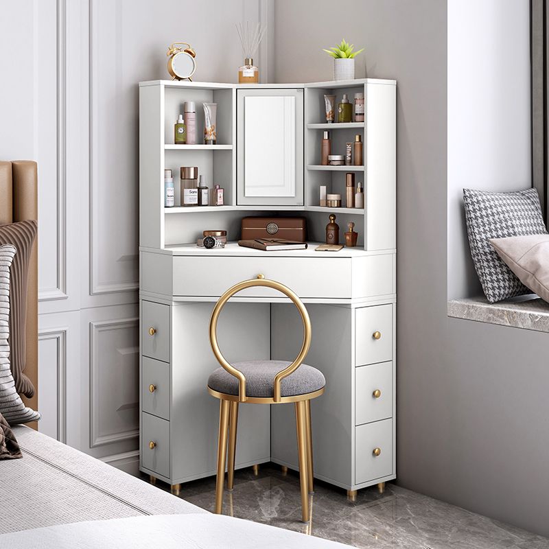 Mirrored Vanity Table and Stool Set 33.4" Wide Vanity Dressing Table