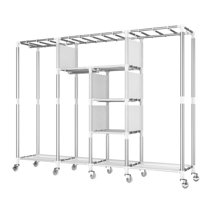 Modern Wardrobe Closet with Shelves Steel Wardrobe Cabinet with Legs