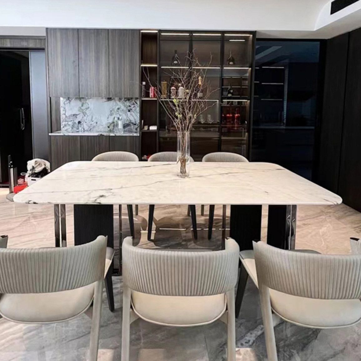 Rectangle Dinner Room Kitchen Table Contemporary Dining Table