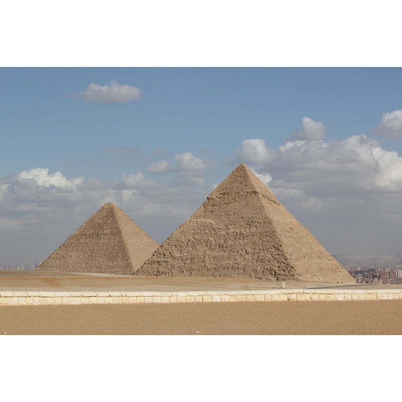 Egypt Giza Pyramid Group Mural Contemporary Mildew Resistant Hallway Wall Decor