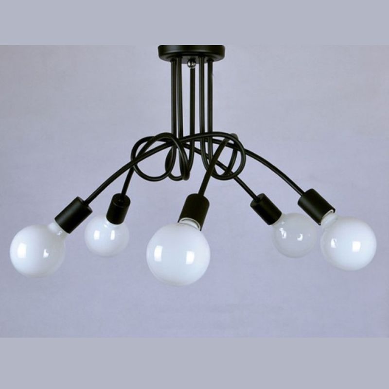 Wrought Iron Ceiling Light Minimalist Elbow Home Dining Room Bedroom Study Aisle Creative Personality Industrial Style Lamps