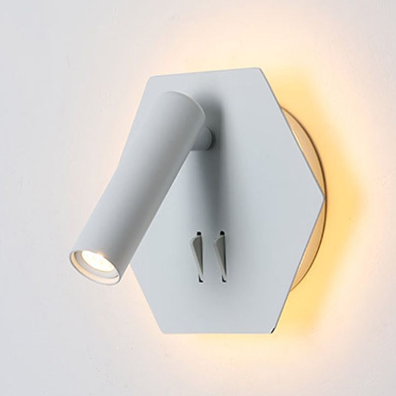 Contemporary LED Adjustable Wall Light with Acrylic Shade for Living Room