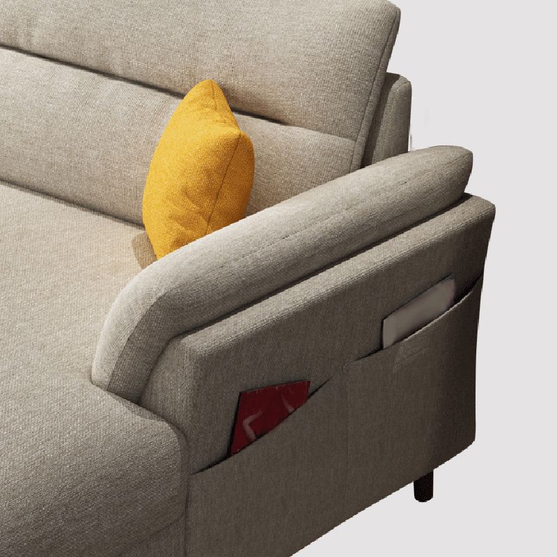 Pillowed Back Cushions Sofa and Chaise 4-Seat Sectional with Storage