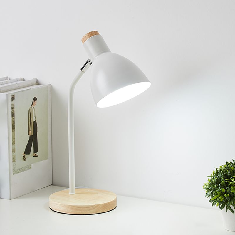 Rotatable Dorm Room Table Lamp Metallic 1 Bulb Nordic Nightstand Light