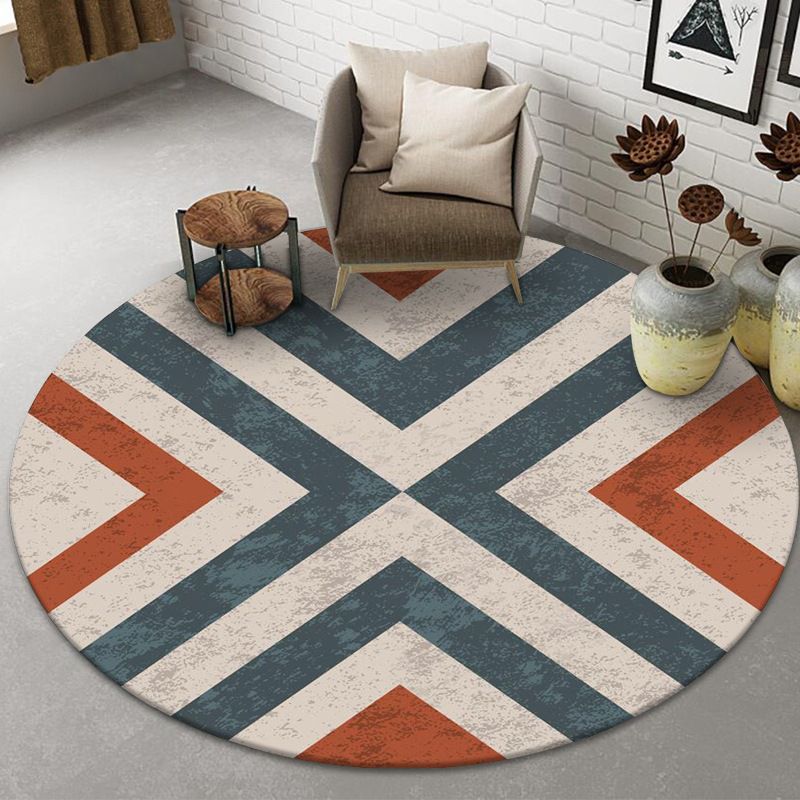 Gorgeous Round Area Carpet Leisure Polyester Area Rug Stain Resistant Indoor Rug for Living Room