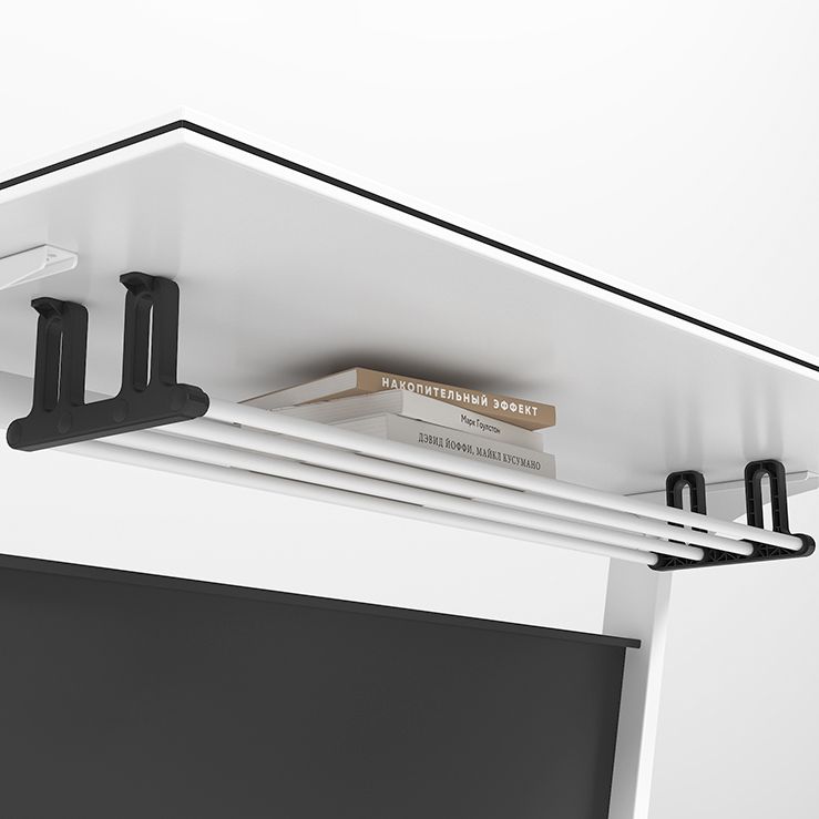 Contemporary Style Folding Office Desk with Wheels Manufactured Wood Top Desk