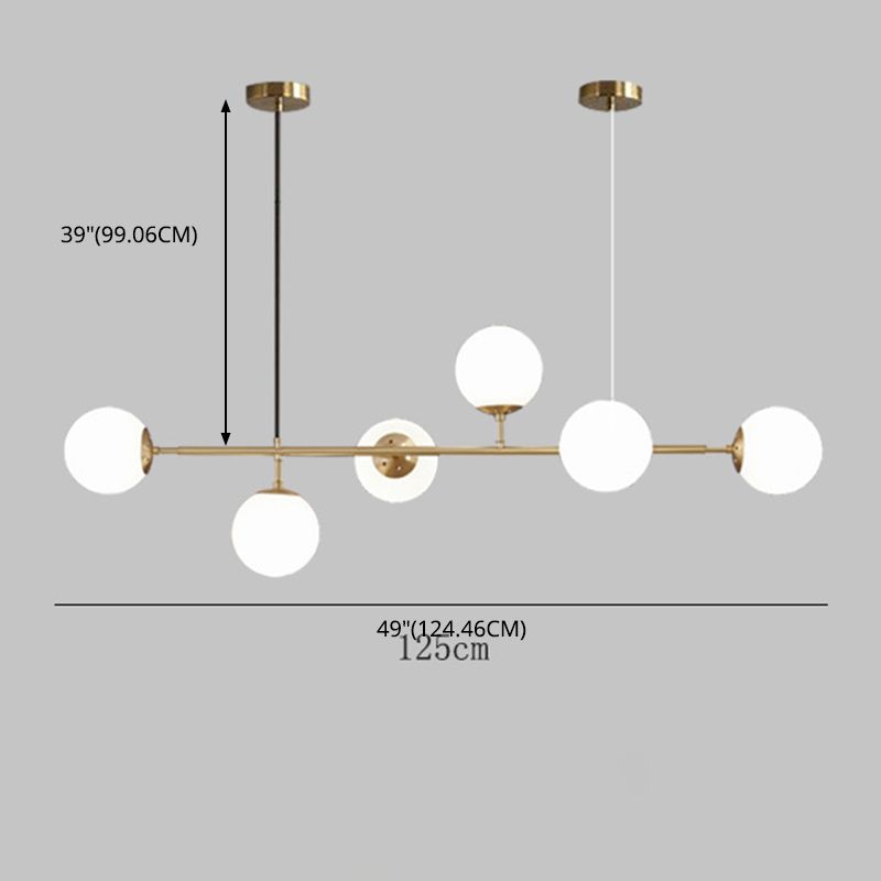 Lampada appesa sferica Stile semplicità Stile di vetro Isola lampadario Luce per sala da pranzo