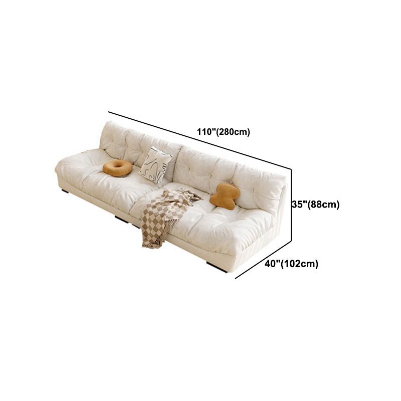 Scandinavian Cream Velvet Armless Sofa/Sectionals with Removable Cushions