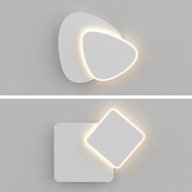 Single White Modernism Wall Mounted Sconce Statement Wall Light for Bedroom
