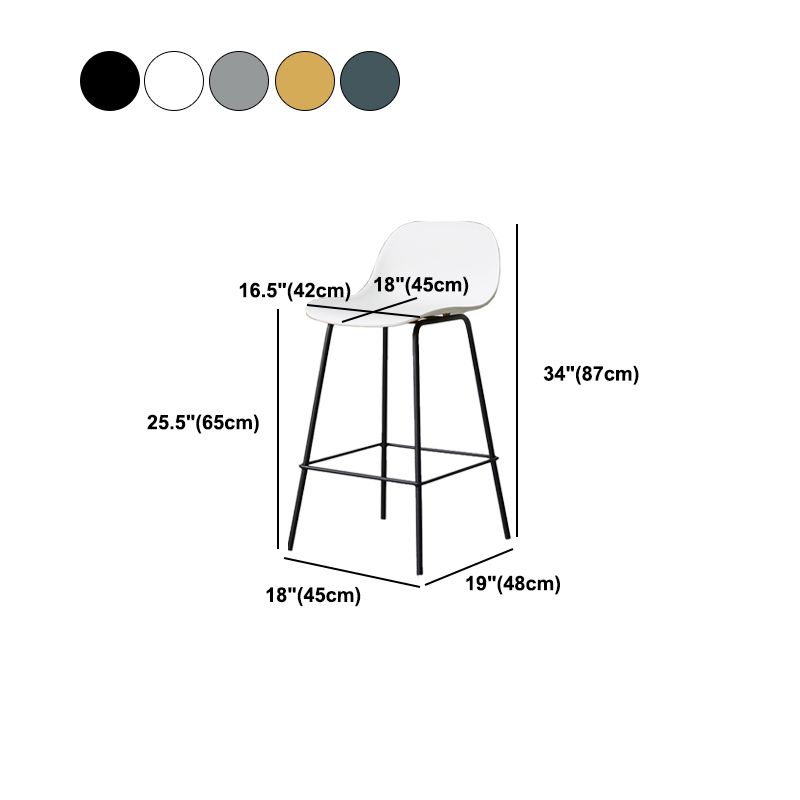 Scandinavian Reception Low Back Stool Matte Finish Plastic Barstool