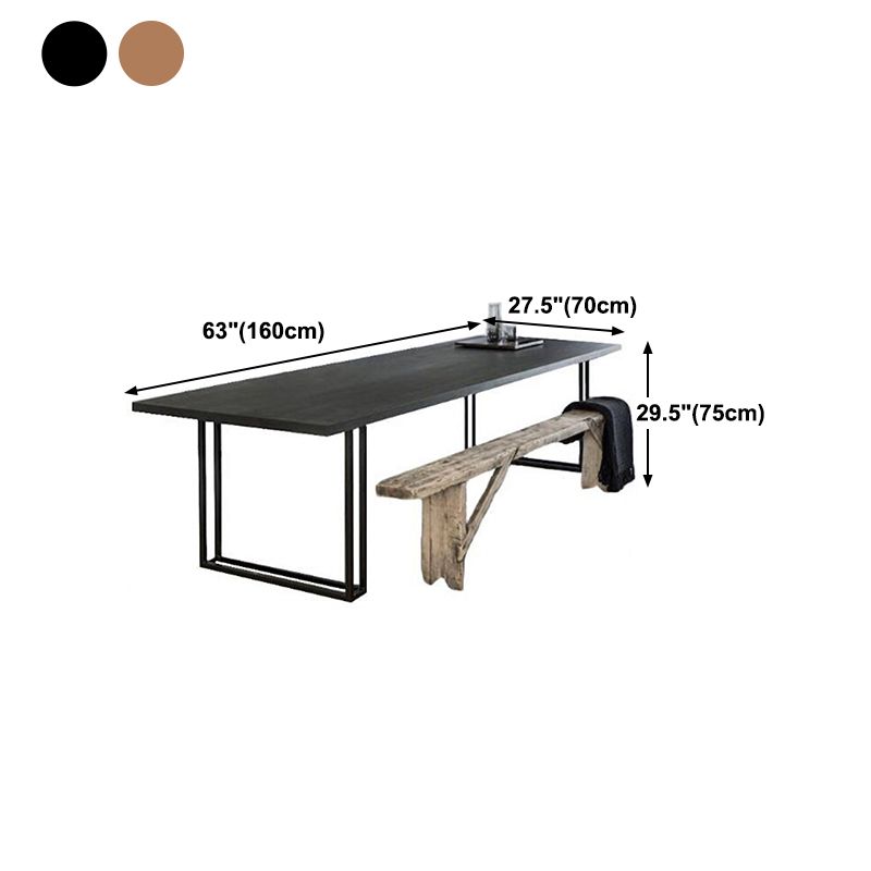 Wood Dining Table Traditional Luxury Rectangle Table with Sled Base