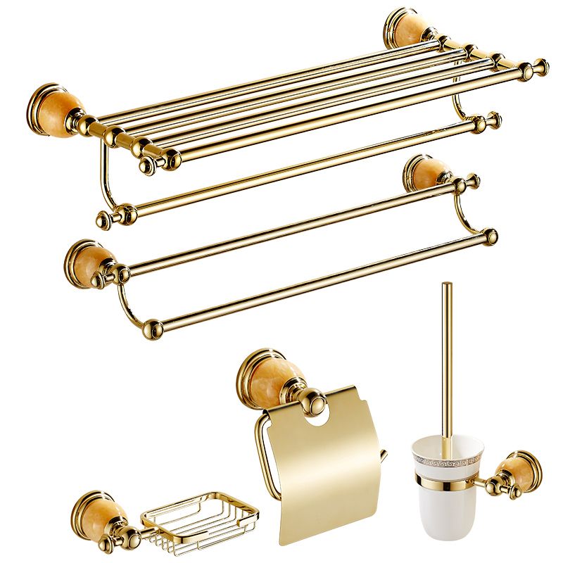 Polished Gold Bathroom Set Metal Bathroom Accessories Hardware Set