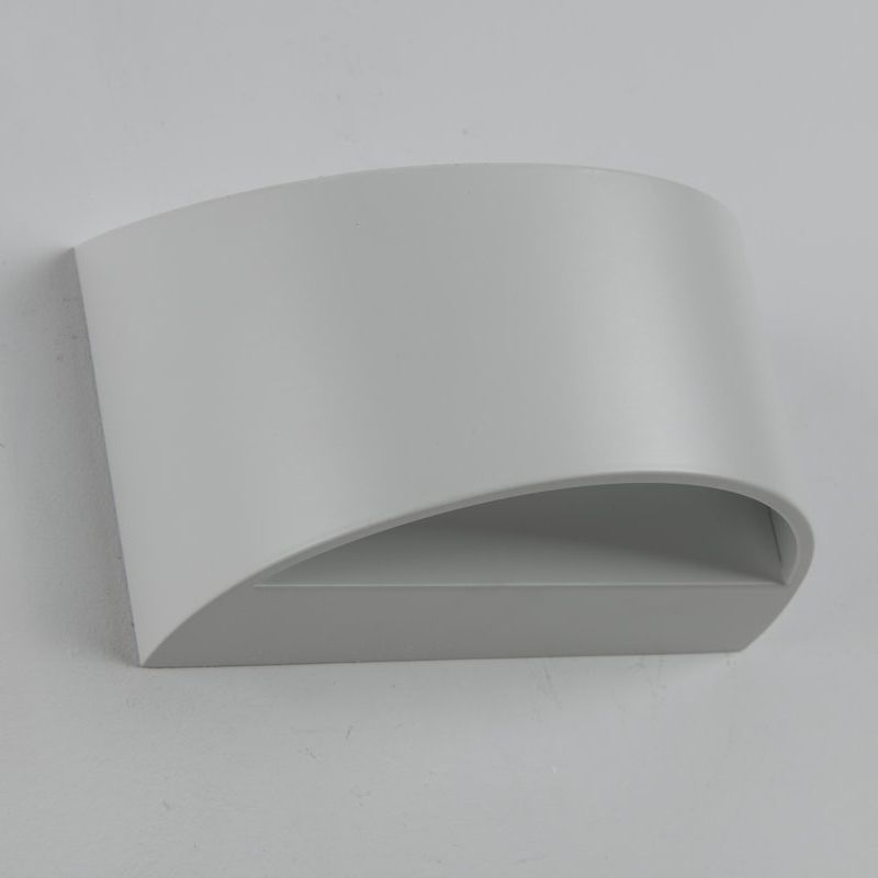 Halbzylinderform Wandbeleuchtung moderner Stil 2 Lichter Metallwand in Weiß montiert