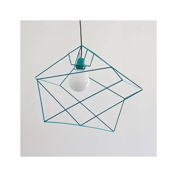 Simple 1 Light Suspension Light with Metal Shade Red/Yellow/Black Abstract Ceiling Pendant Light