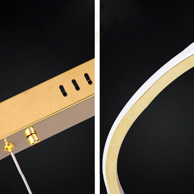 Illuminazione a sospensione lineare metallica moderna lampadario isola illuminazione