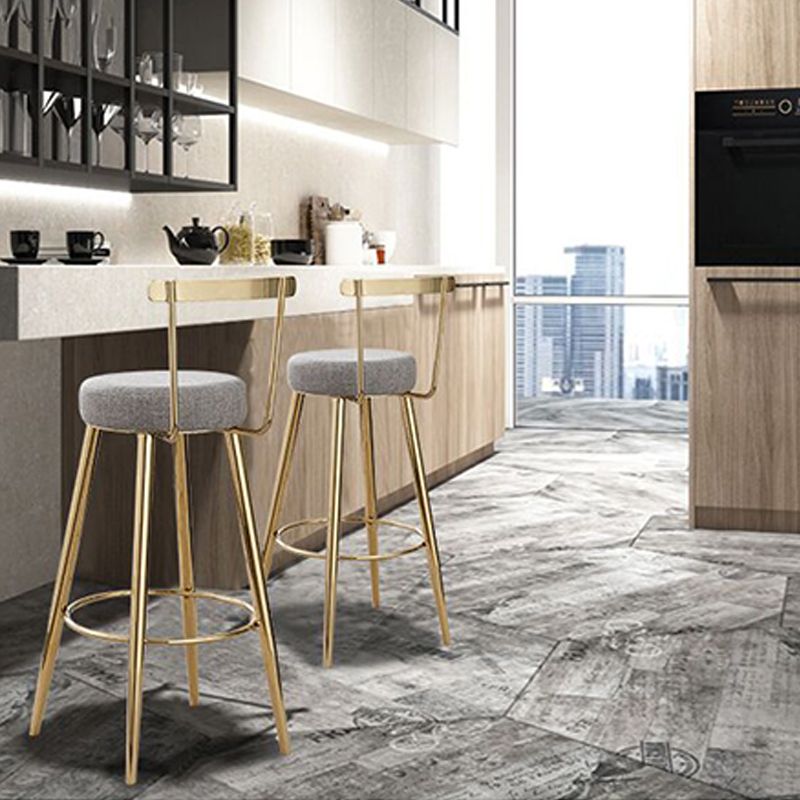 Indoor Scandinavian Counter Chair Round Upholstered Counter Height Stool