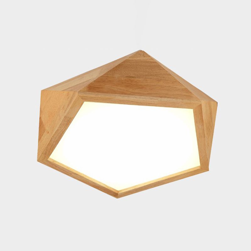 Plafonnier LED en acrylique de simplicité moderne, montage encastré géométrique en bois pour les espaces intérieurs