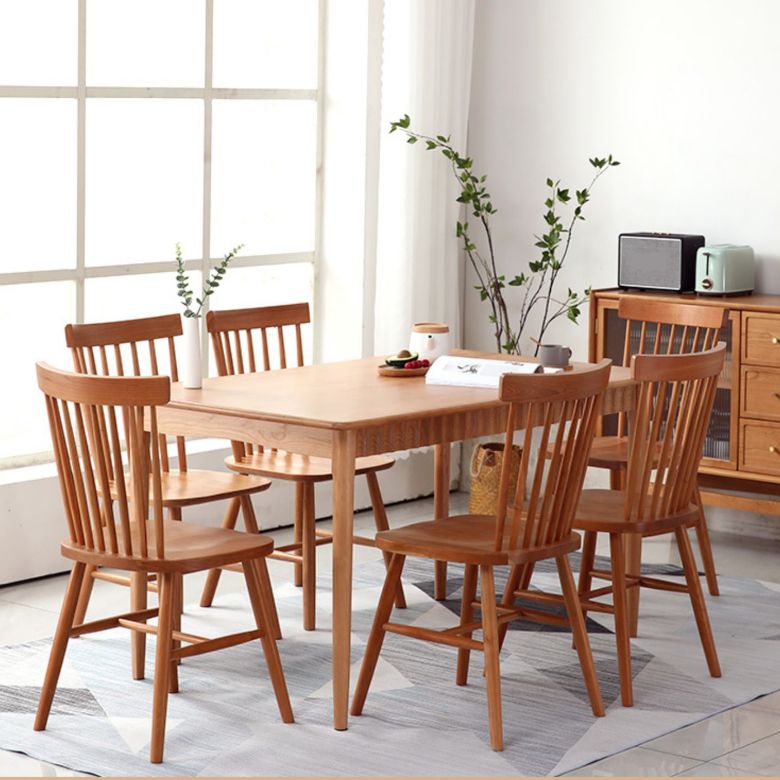 1/4/5 Pieces Dining Room Furniture Set Solid Wood Table and Bench Set