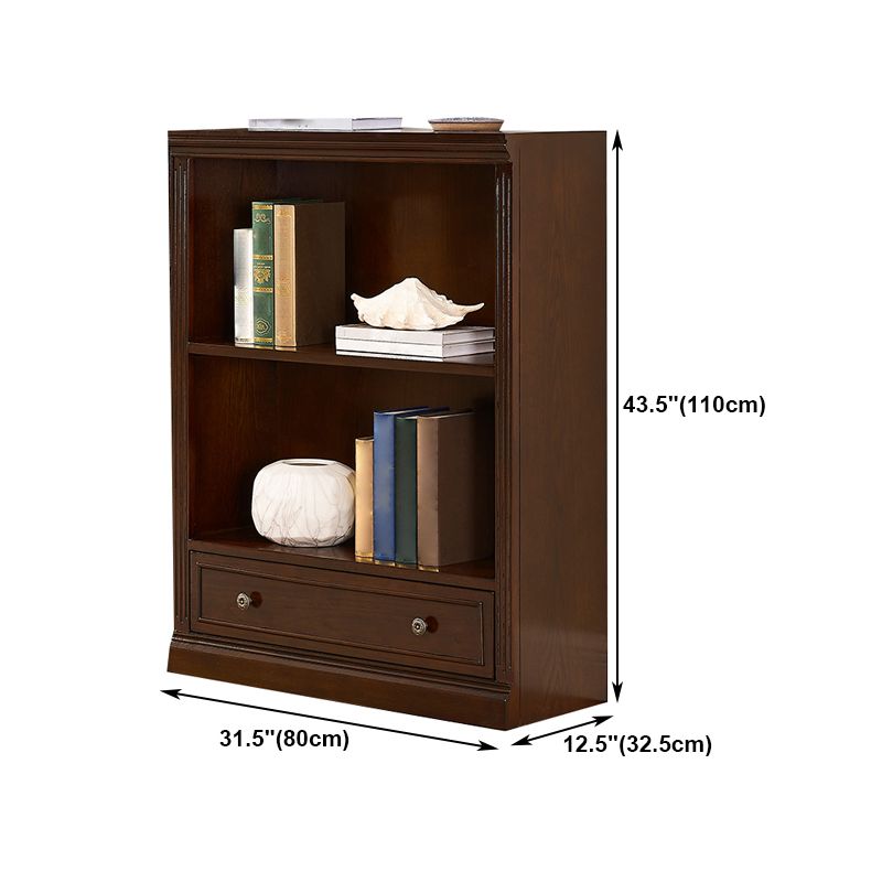 Wooden Closed Back Standard Bookcase Contemporary Style Bookshelf for Home Office