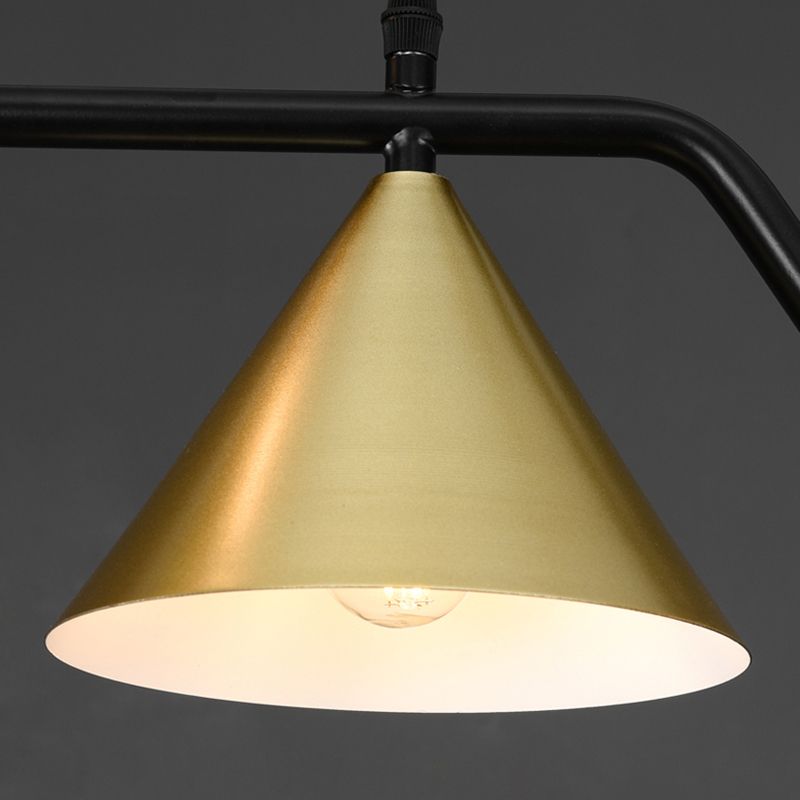 Metal Linear Island Light with Glass Ball Shape Nordic Minimalist Style Metal Island Pendant for Dining Room