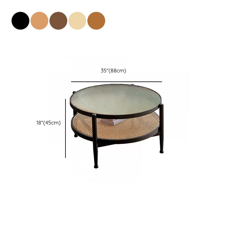 Tropical Coffee Cocktail Table Storage Solid Wood Coffee Table