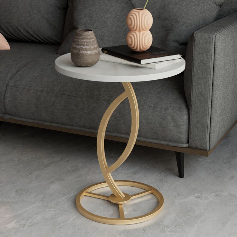 Round Slate Side Table Modern Minimalist Side Table for Living Room