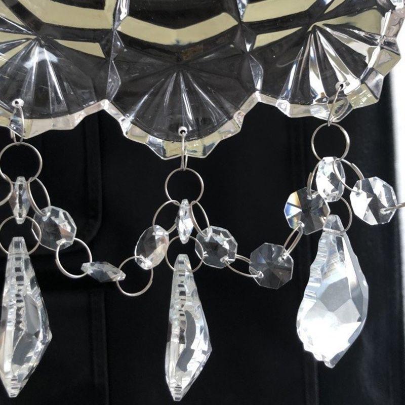 Crystal Modern Wall Sconce Flower Shape Vanity Lamp with Glass Shade for Living Room