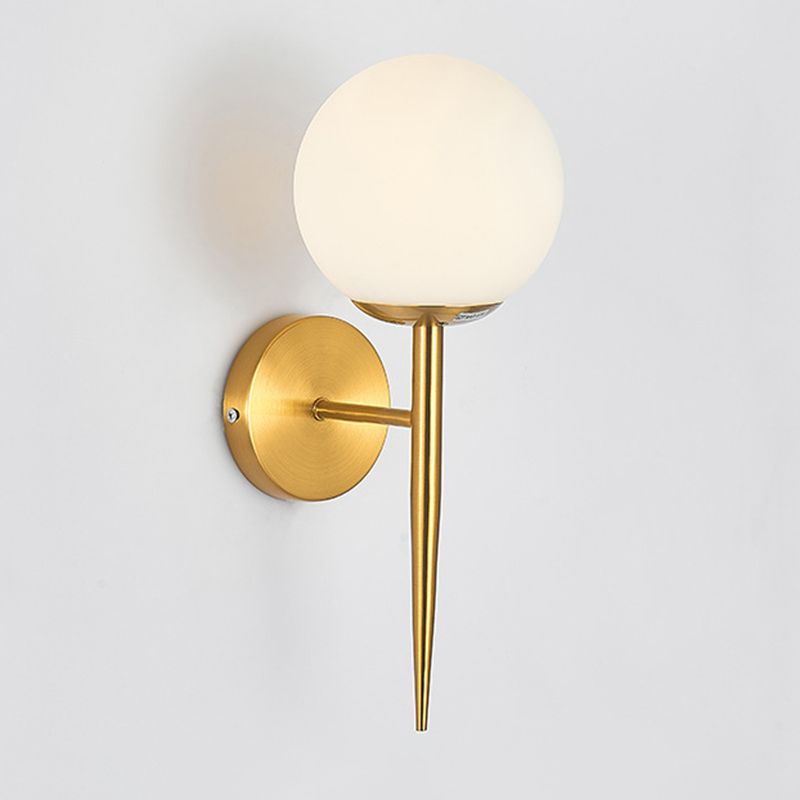 Modern Simple Vanity Light Ball Shape Vanity Lamp with Glass Shade for Bedroom