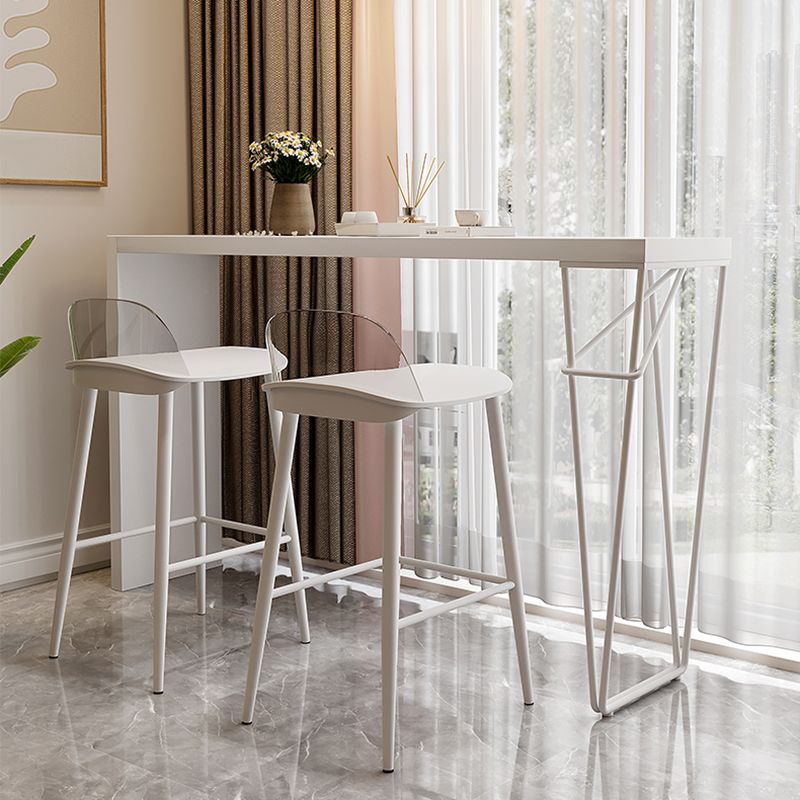 Modern White Bistro Bar Table Rectangle Solid Wood Bar Table for Home